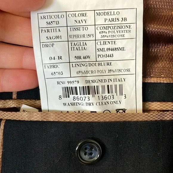 Caravelli navy striped sport coat blazer  jacket - Picture 5 of 7